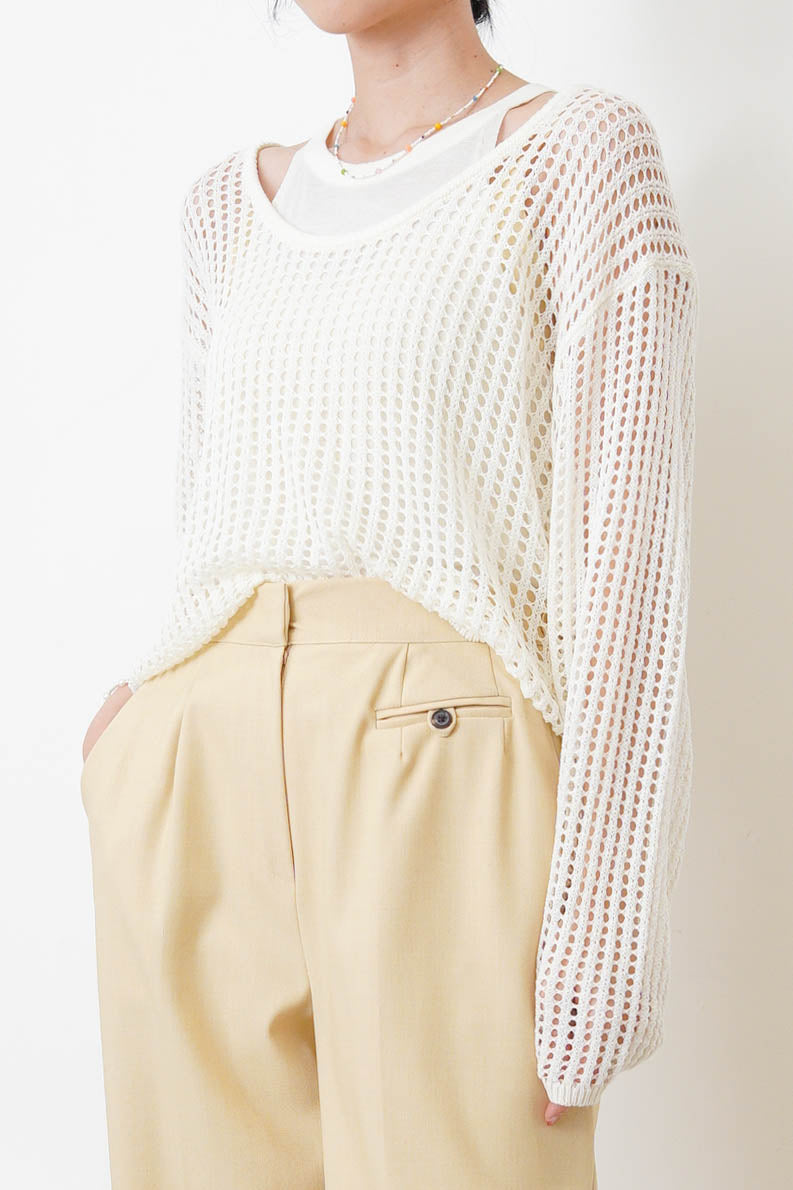 White crochet net blouse w/ inner set