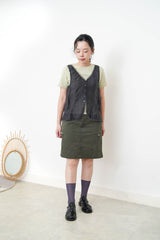 Charcoal lace vest with buttons