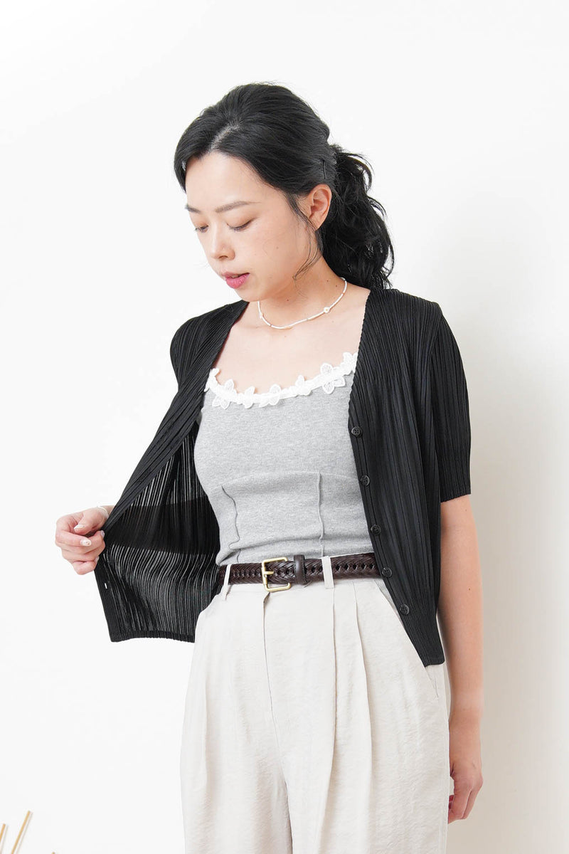 Leather woven belt