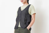 Charcoal lace vest with buttons