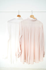 Pink chiffon shirt w/ pleats back