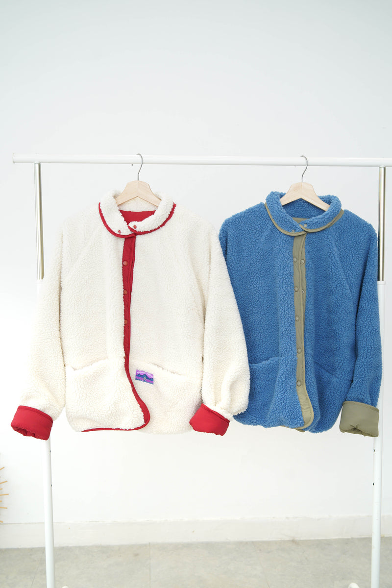 Green 2 ways fleece jacket