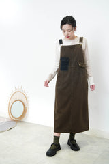 Brown patchwork worker skirt