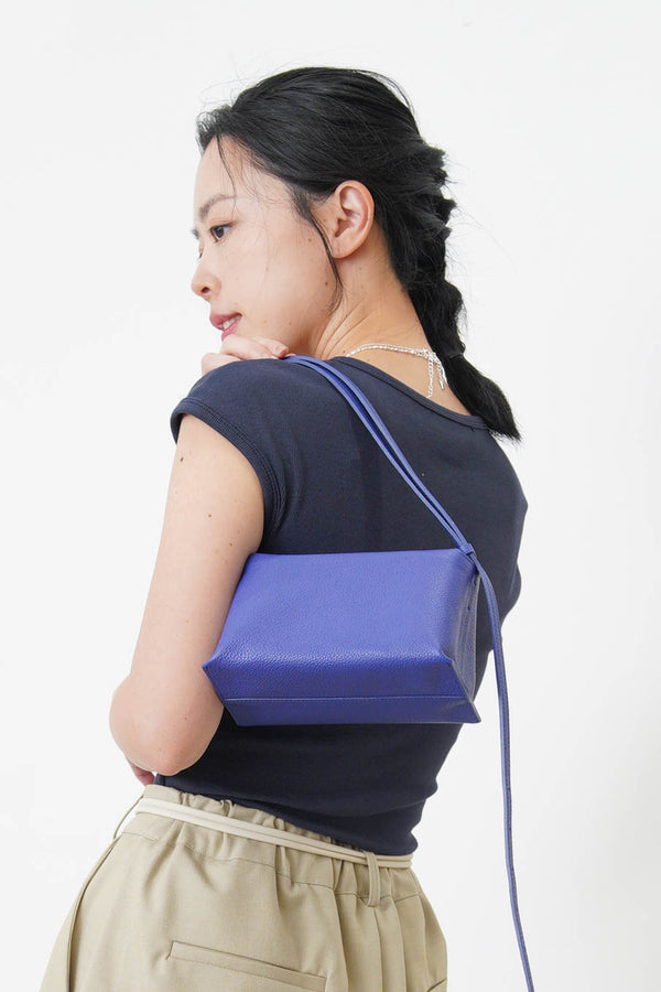 2 ways purple pillow bag w/ premium leather