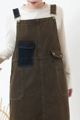 Brown patchwork worker skirt