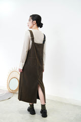 Brown patchwork worker skirt