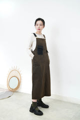 Brown patchwork worker skirt