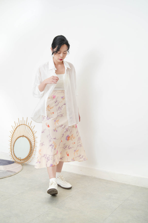 White silky smooth chiffon shirt