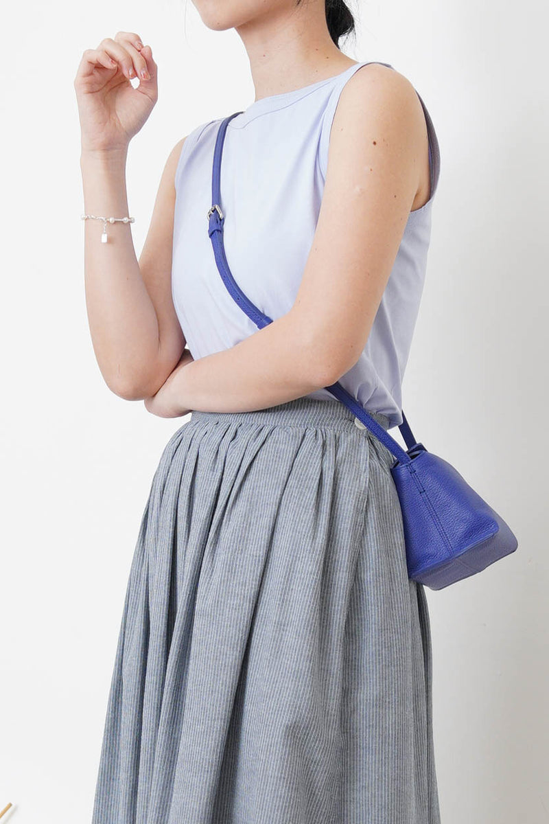 2 ways purple pillow bag w/ premium leather