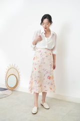White silky smooth chiffon shirt