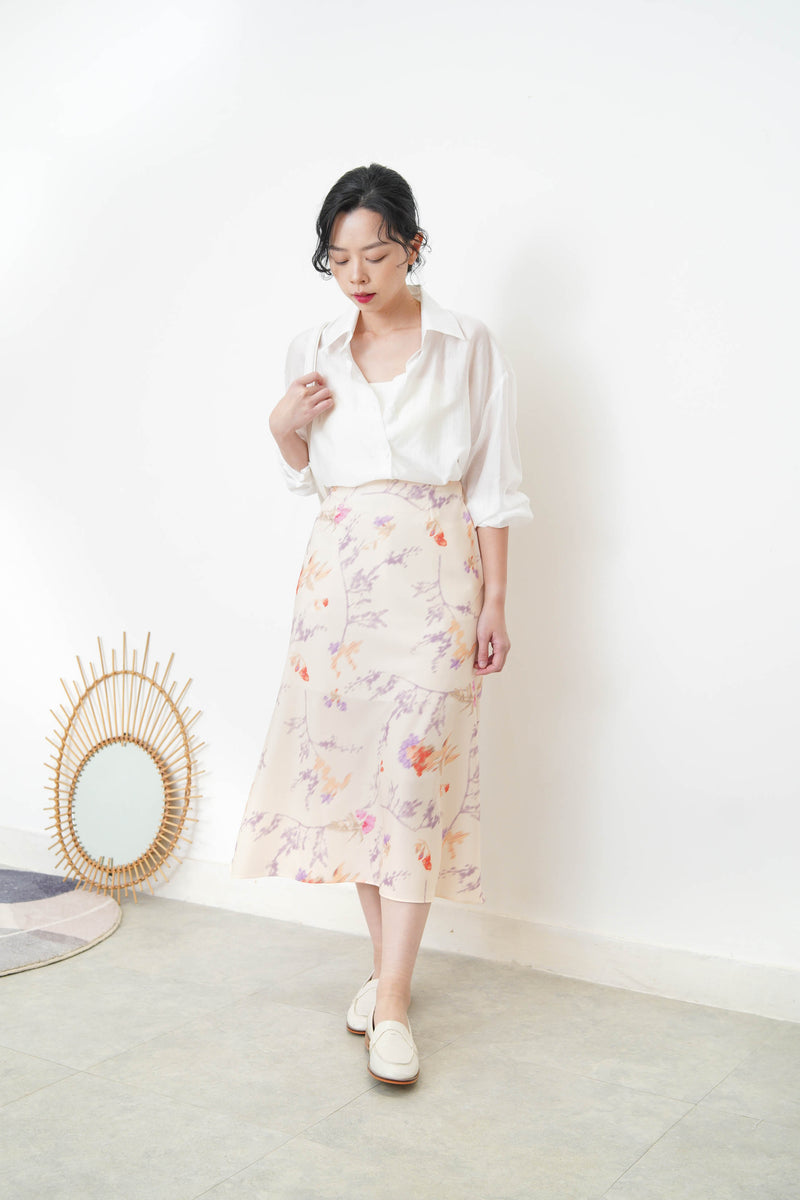 White silky smooth chiffon shirt