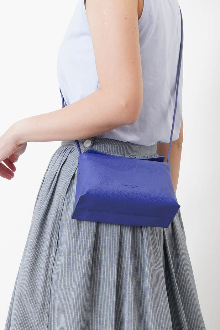 2 ways purple pillow bag w/ premium leather