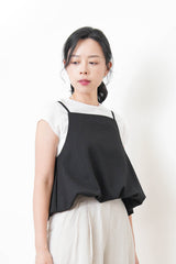 Black texture cami vest in balloon shape