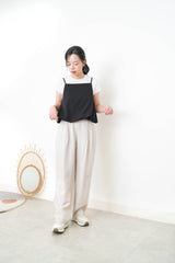 Black texture cami vest in balloon shape