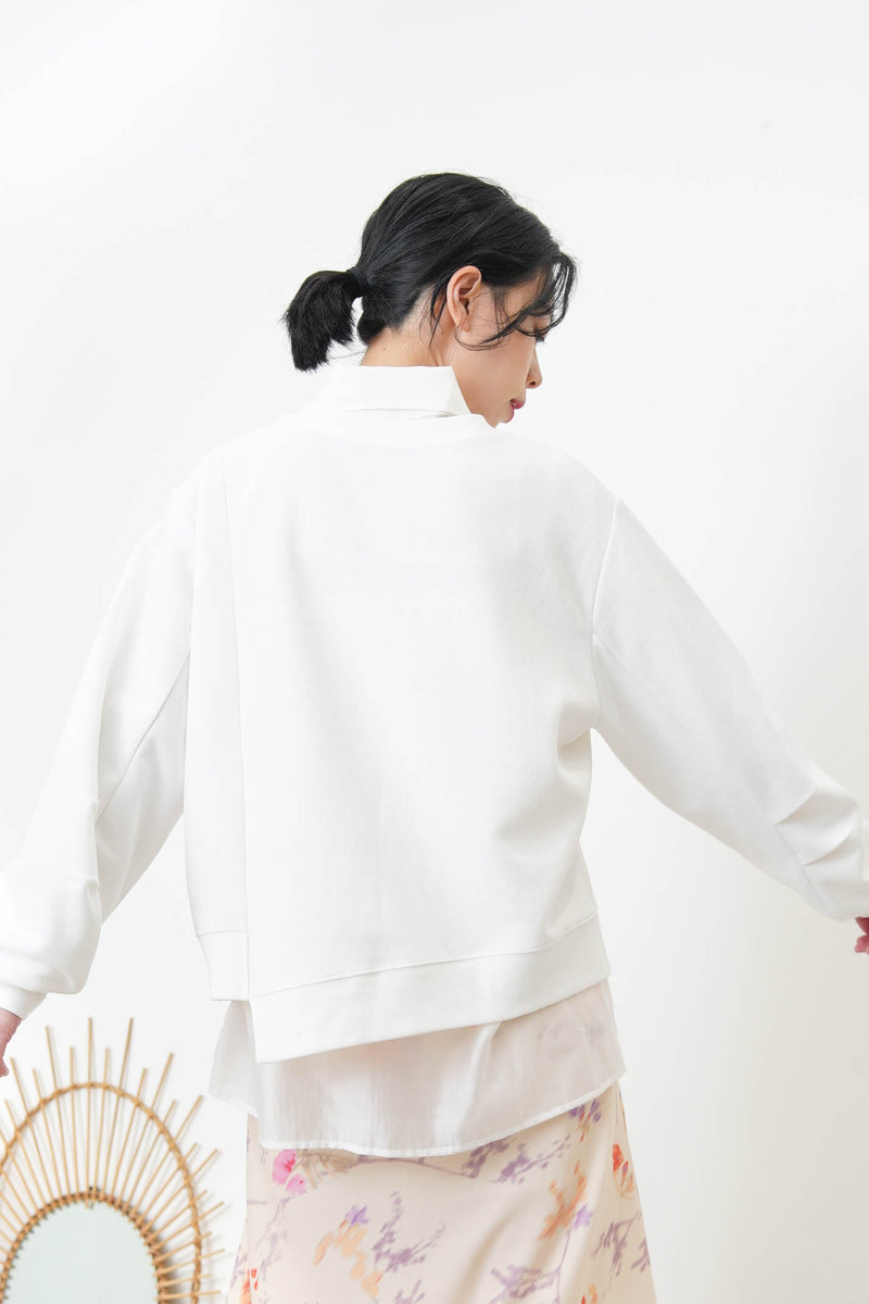 White silky smooth chiffon shirt