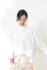 White silky smooth chiffon shirt