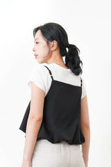 Black texture cami vest in balloon shape