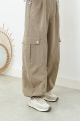 Khaki dungaree w/ details strings cami