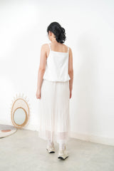 White texture cami vest in balloon shape