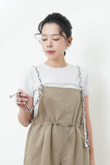 Khaki dungaree w/ details strings cami