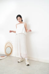 White texture cami vest in balloon shape