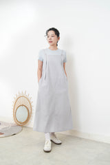 Light grey A cut overall dress w/ adj. straps