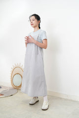 Light grey A cut overall dress w/ adj. straps