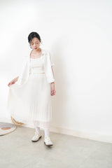 White double layering short sleeve shirt