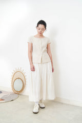Ivory smooth soft skirt w/ lace trimming