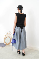 Black knit vest w/ knot waist