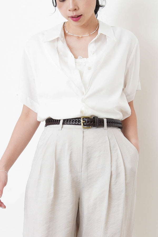 White double layering short sleeve shirt
