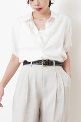 Leather woven belt