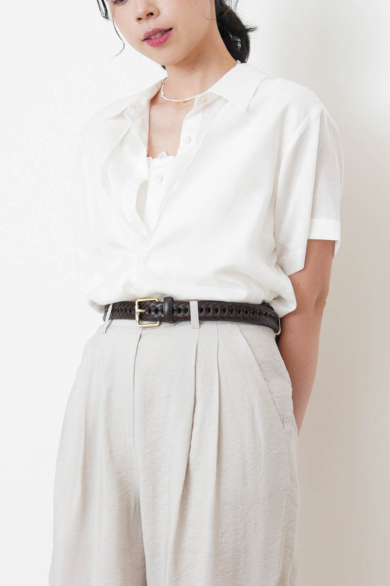 White double layering short sleeve shirt