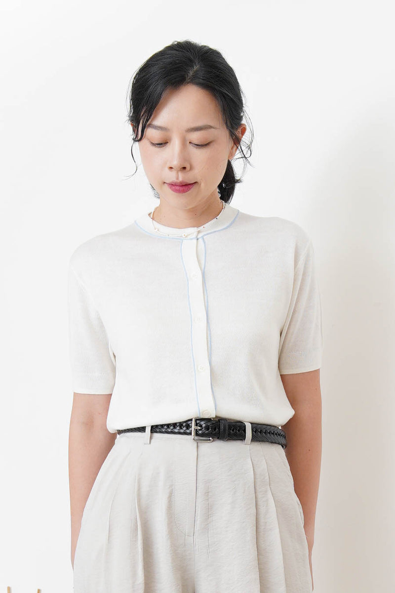Leather woven belt