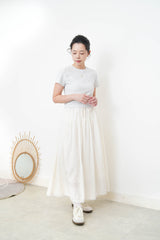 Ivory smooth soft skirt w/ lace trimming