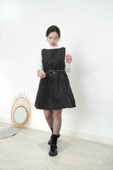 Little black dress in padded fabric