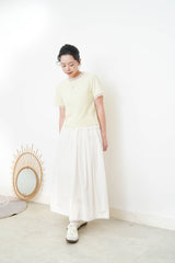 Ivory smooth soft skirt w/ lace trimming