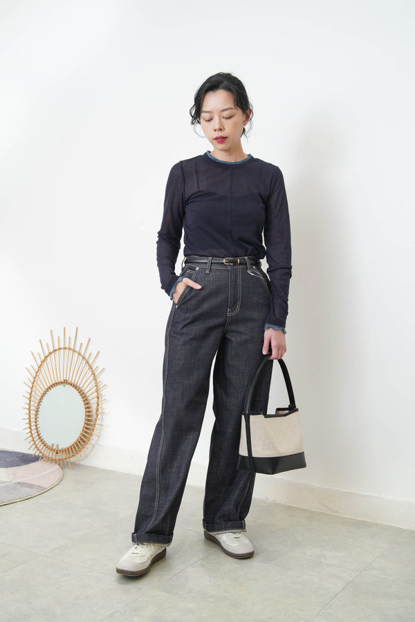 Navy double layerings top