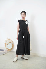 Black 3D flower dress w/ strap