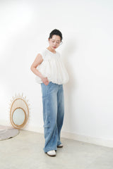White cloud shape 2 ways mesh cami