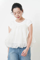 White cloud shape 2 ways mesh cami