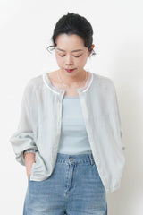 Blue smooth soft outer w/ mesh collar