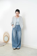 Blue smooth soft outer w/ mesh collar