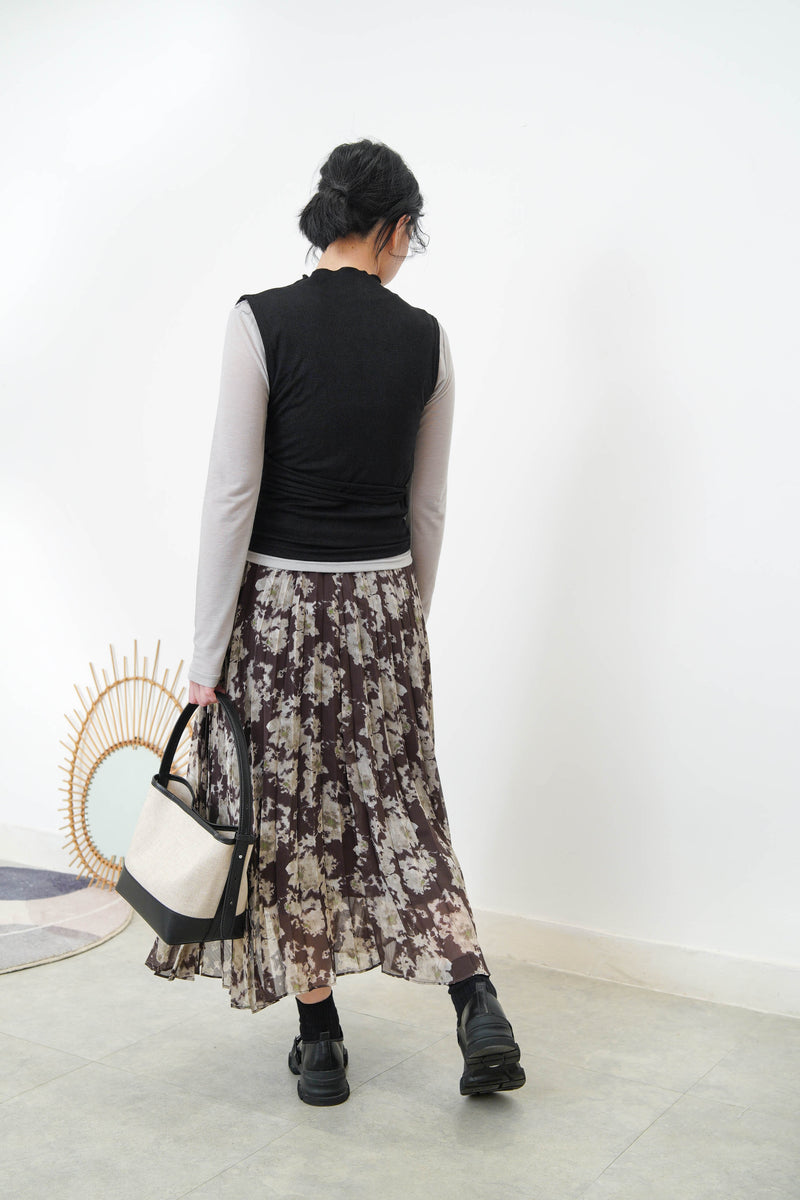 Black 3D asymmetrical vest w/ cut out detail