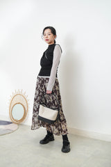Black 3D asymmetrical vest w/ cut out detail
