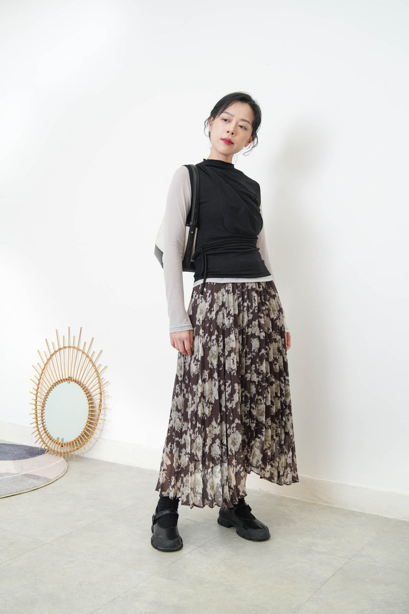 Black 3D asymmetrical vest w/ cut out detail