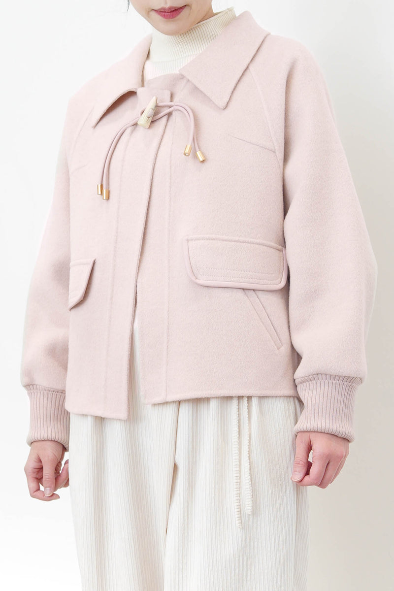 Dusty pink wool jacket w/ details button