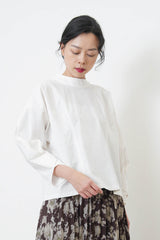 White shirt in stand collar