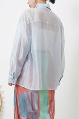 Baby blue silky smooth chiffon shirt