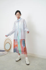 Baby blue silky smooth chiffon shirt